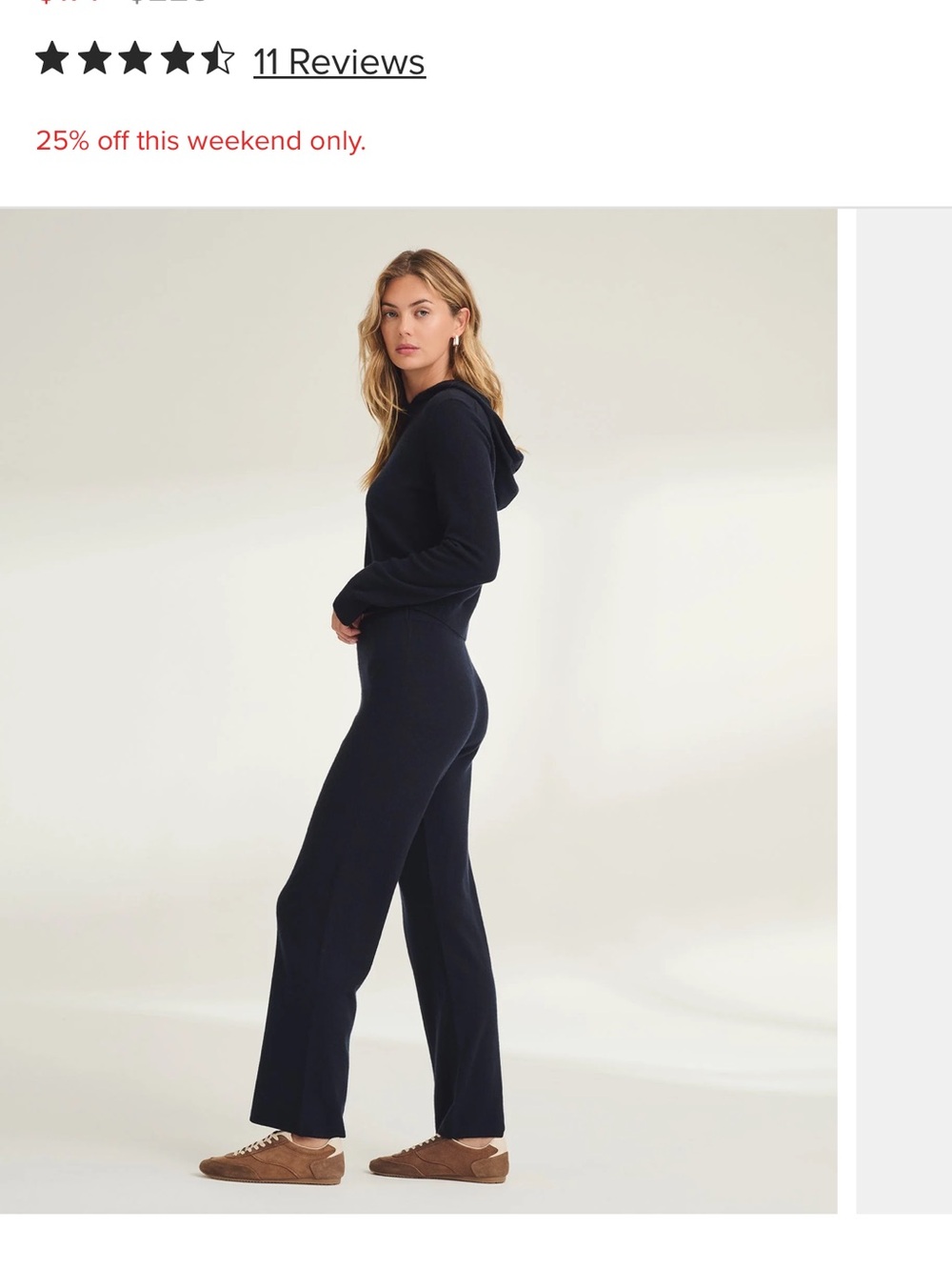 NAADAM 100% Cashmere Black Wide-Leg Ribbed Knit Pants - Picture 4 of 6